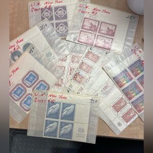 Vintage Assorted United Nations Stamps from 1951